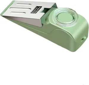 Portable Door Stop Alarm with 120dB Siren, Security Wedge Door Stopper for Home and Travel, Hotel Home Security Devices with Alert Cruise Essentials 2025 (Green with Light)