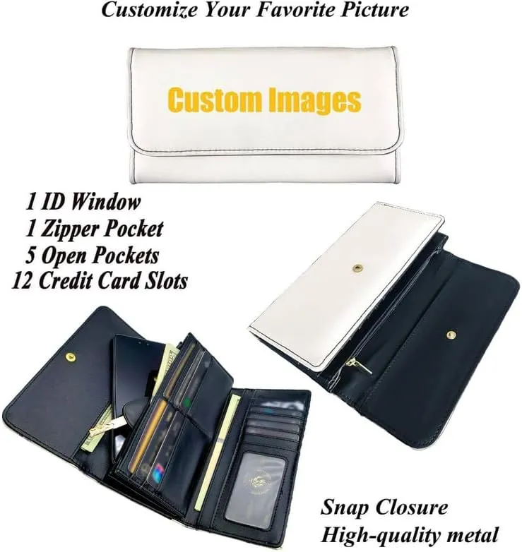 PU Leather Monet Trifold Wallets for Women, San Giorgio Maggiore at Dusk, Claude Monet Artwork Ladies Clutch with Cards Slots Tall Billfold Cash Wallet