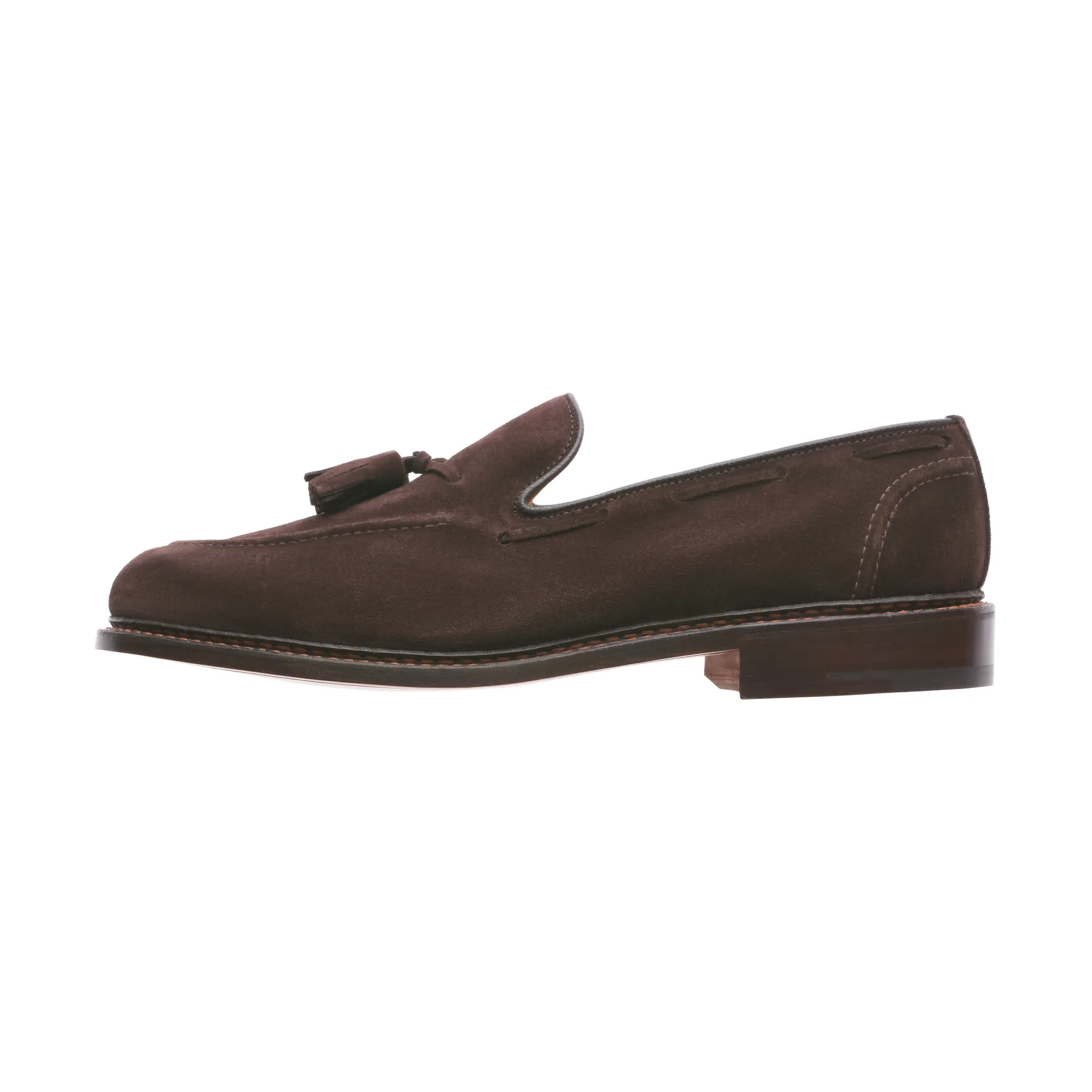 "Elton" Ultra-Flex Suede Tassel Loafer in Dark Brown