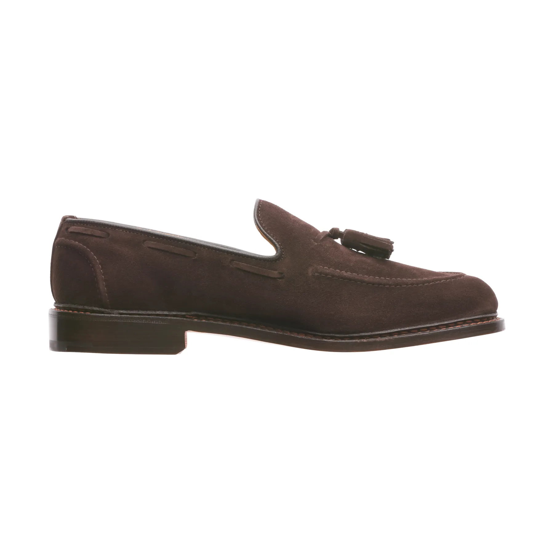 "Elton" Ultra-Flex Suede Tassel Loafer in Dark Brown