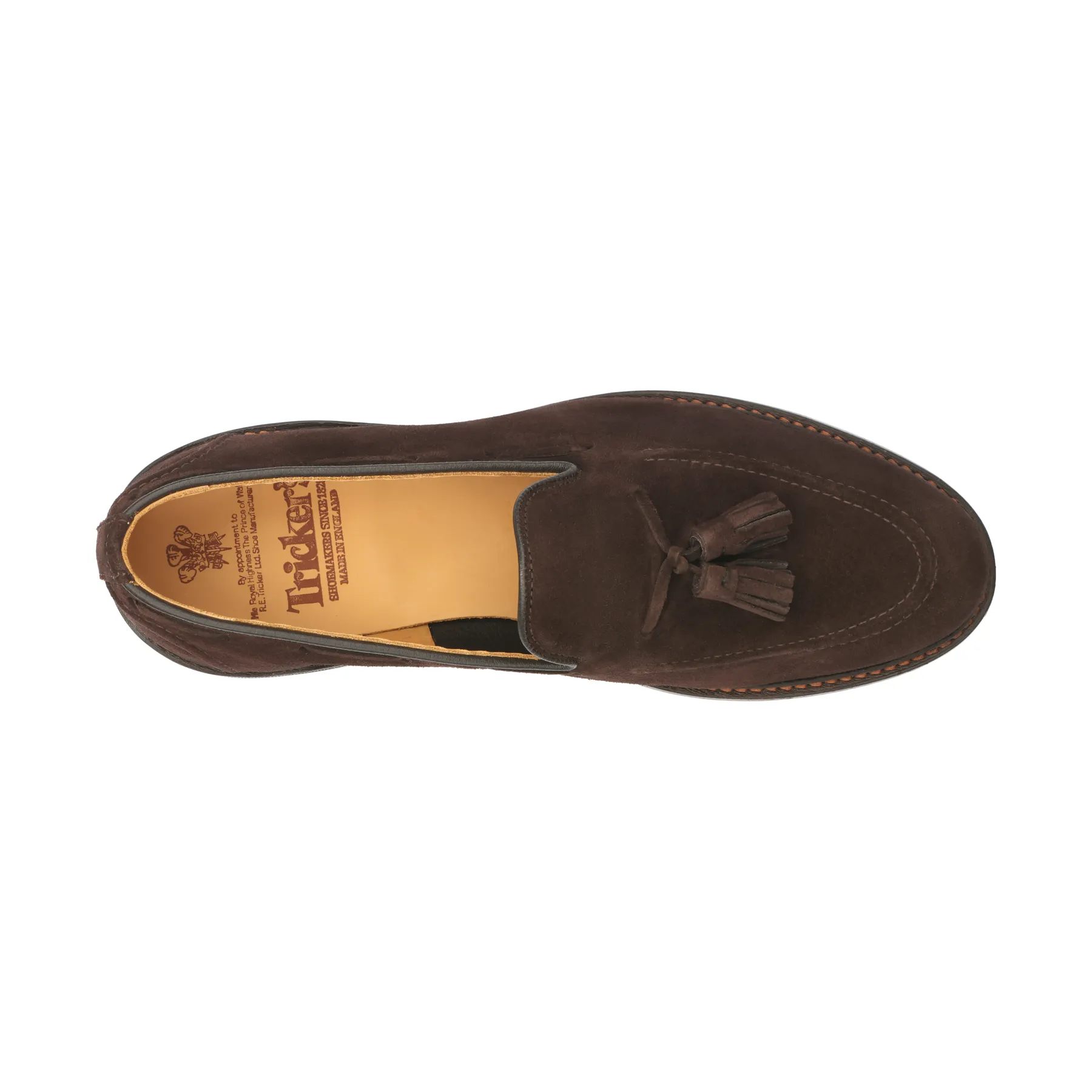 "Elton" Ultra-Flex Suede Tassel Loafer in Dark Brown