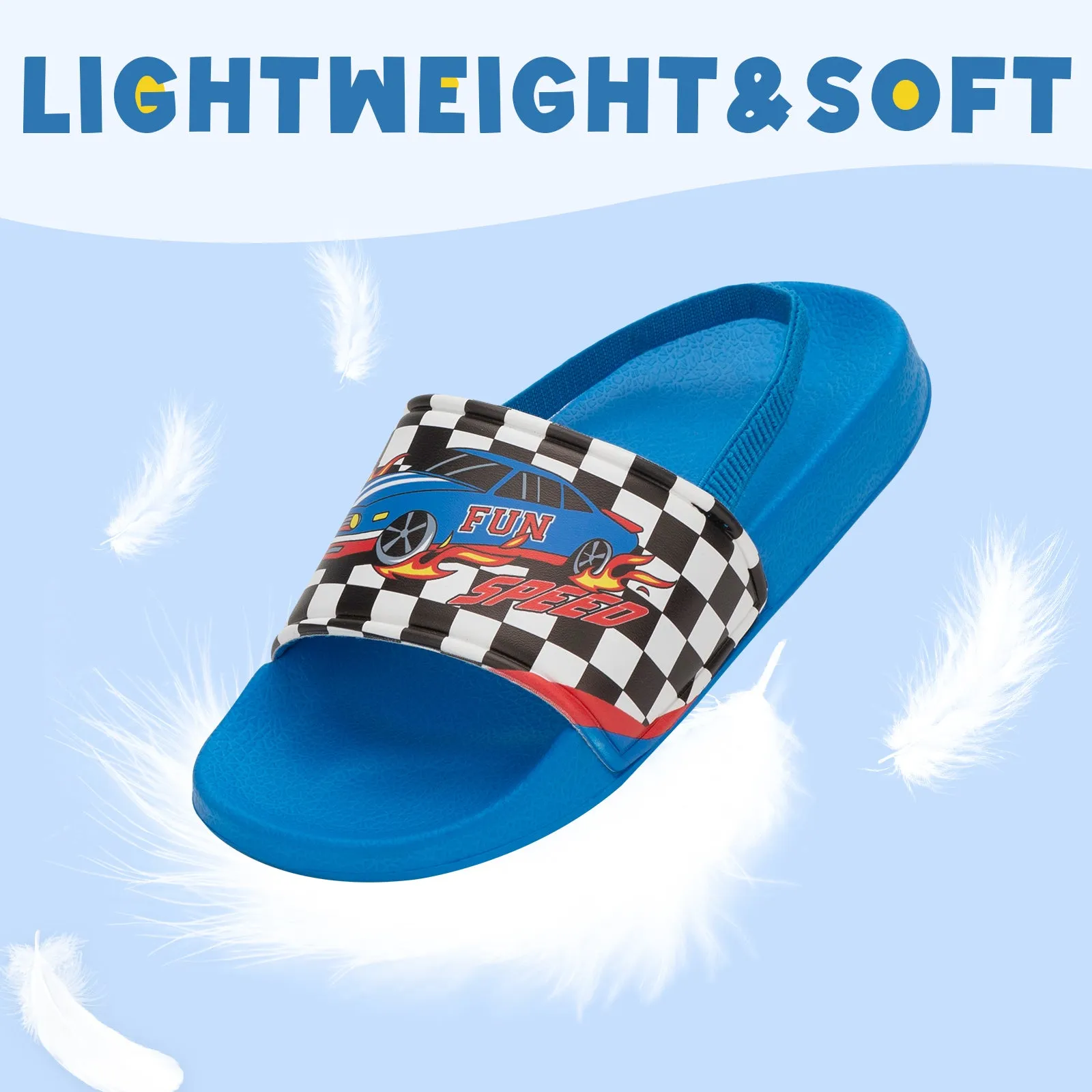 Racing Boys Slide Sandals Lightweight Beach Sandals