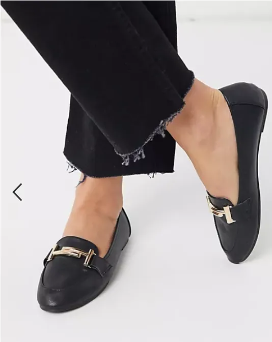 RAID Nidhi loafer with gold snaffle in black