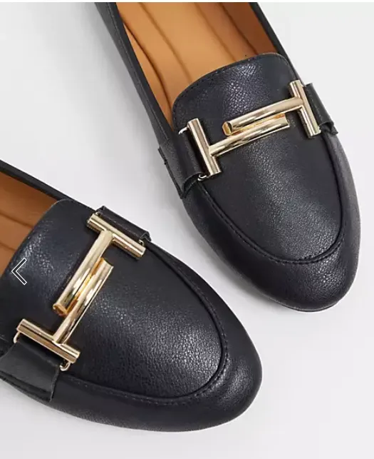 RAID Nidhi loafer with gold snaffle in black