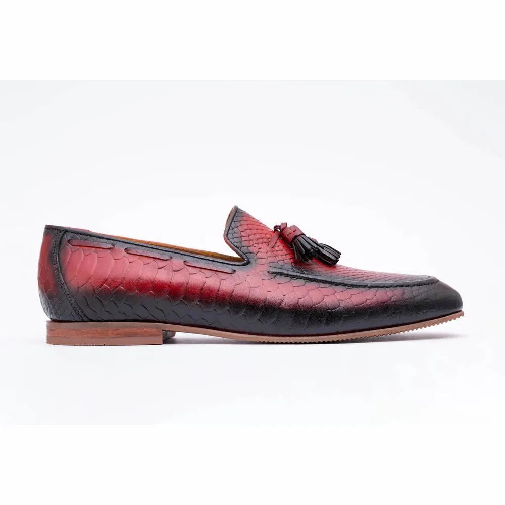 Red Patina Python Tassel Loafer