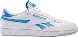 Reebok Unisex Club C Revenge Sneaker, White/Kinetic Blue/Unleashed Green, 8.5 US Men
