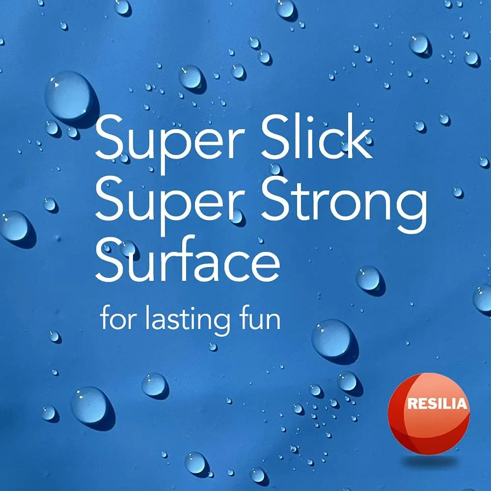 RESILIA - Super Slip Lawn Water Slide XXL, 30 Feet Long x 8 Feet Wide, for Adults and Teens, Powder Blue with Hold Steady Stakes