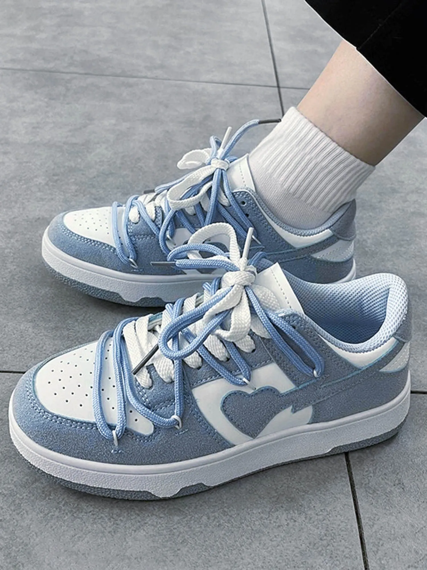 Rimiro - Haze Blue Love Breathable Board Shoes
