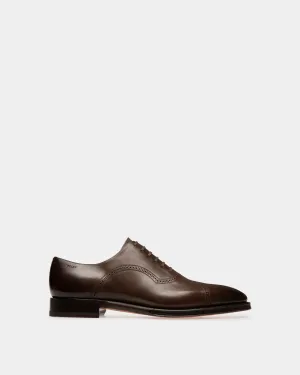 Scanio Leather Oxford Shoes In Brown