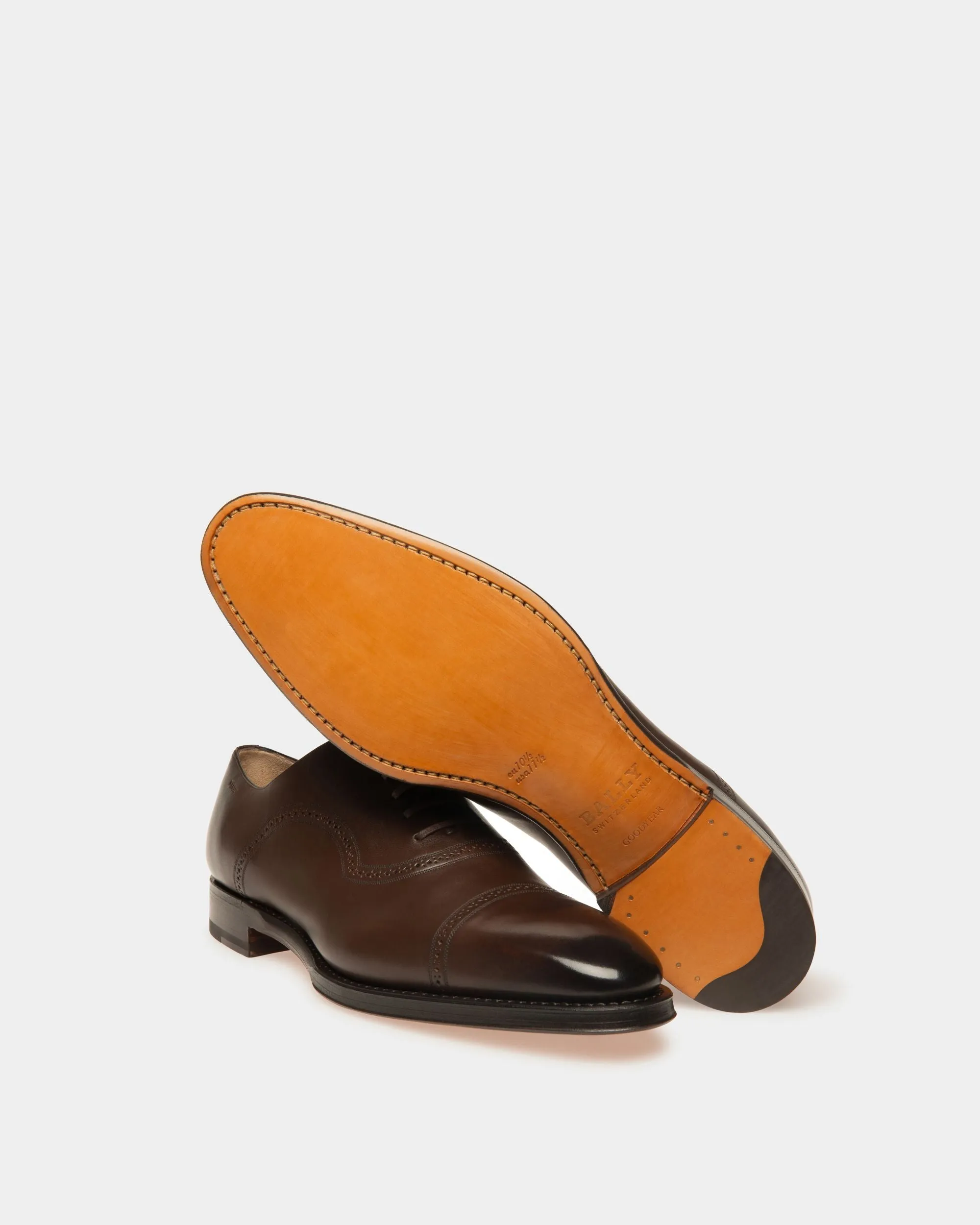 Scanio Leather Oxford Shoes In Brown