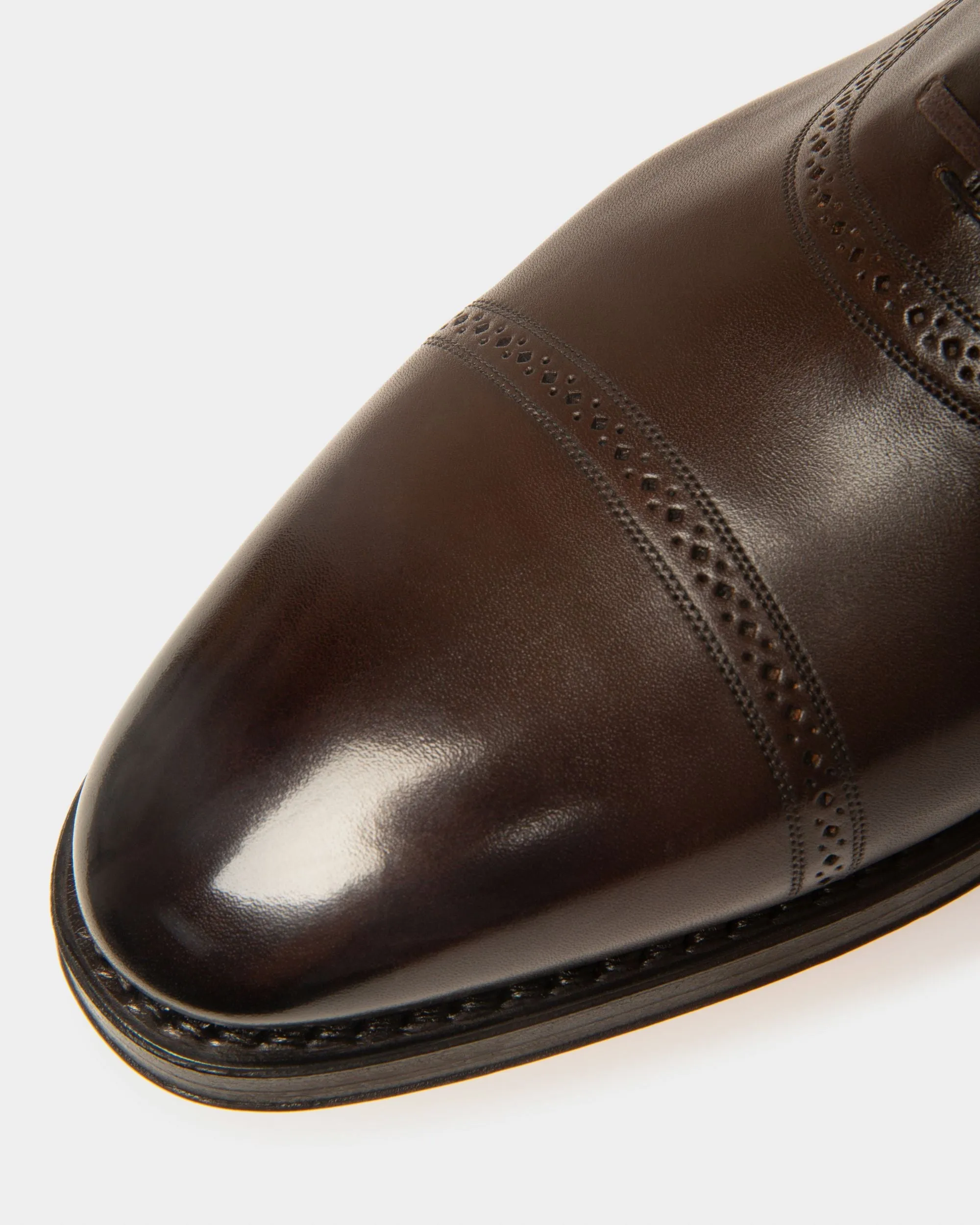 Scanio Leather Oxford Shoes In Brown