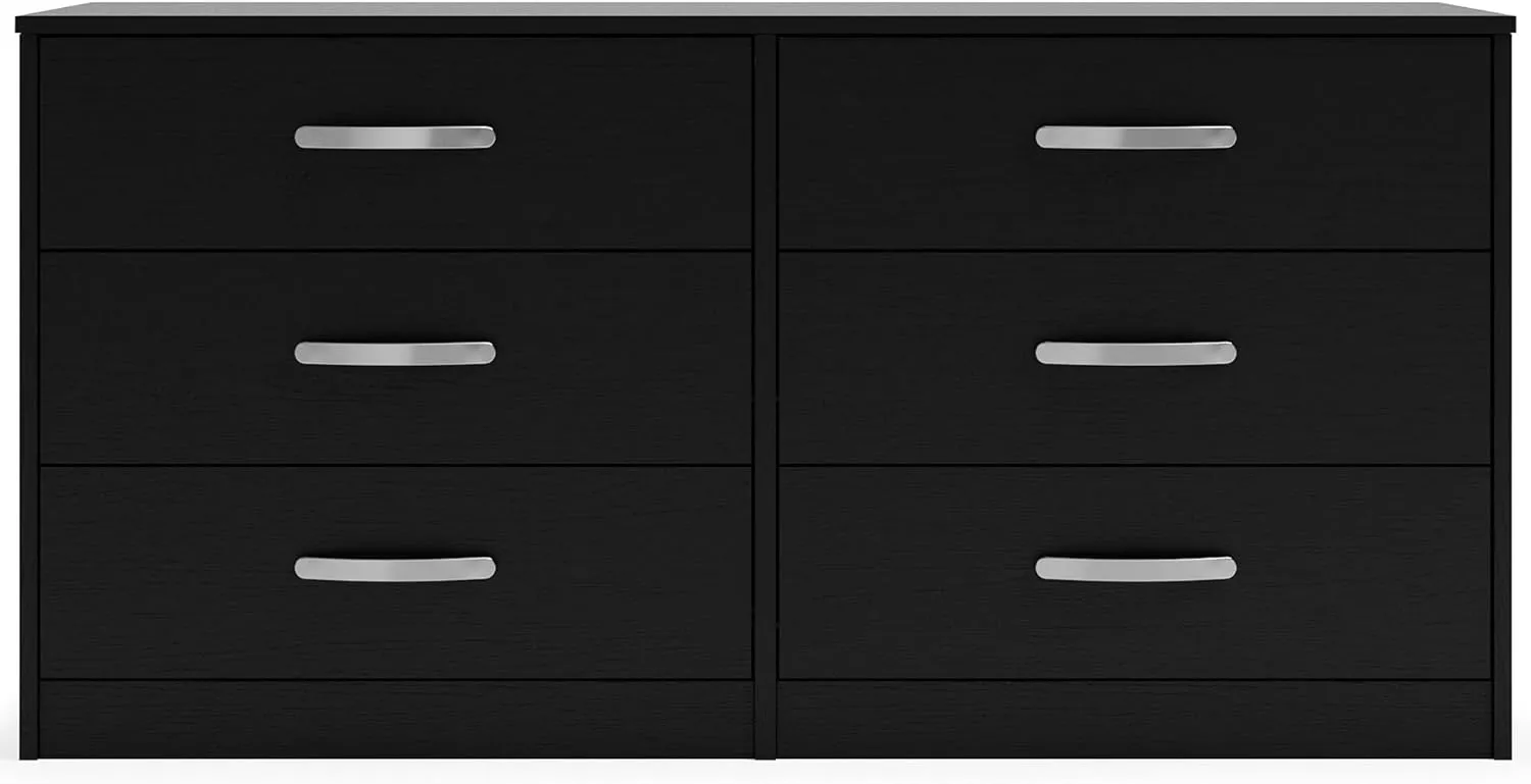 Signature Design by Ashley Finch Contemporary 6 Drawer Dresser, Black