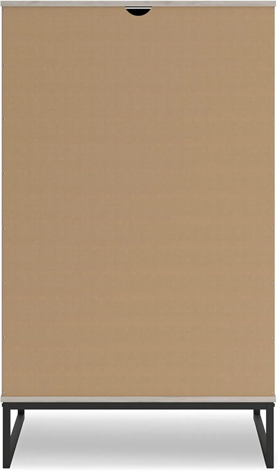 Signature Design by Ashley Socalle 5 Drawer Chest of Drawers, Natural Beige