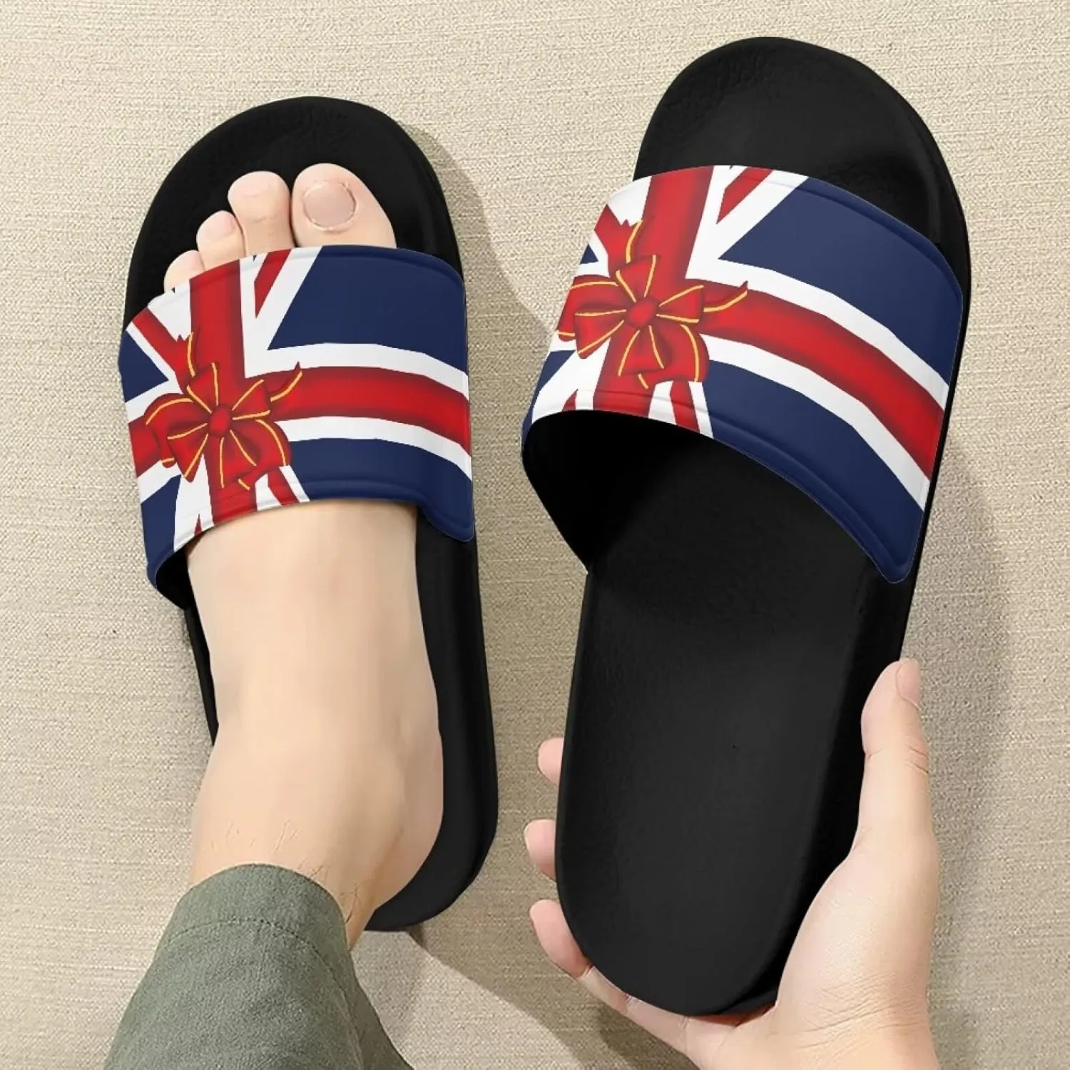 Slide Sandals for Women Girls Lightweight Non Slip Shower Shoes Comfotable Open Toe Single Band Slide Sandals Size 6-13.5