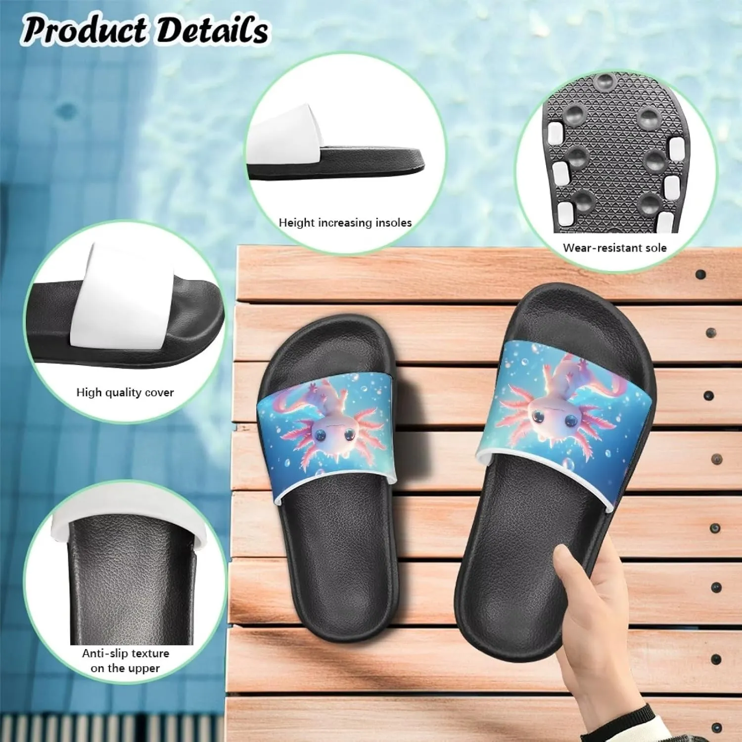 Slides for Boys Girls Quick Drying Kids Slides Sandals Non-Slip