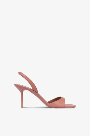 Slingback sandals in Texas rose leather