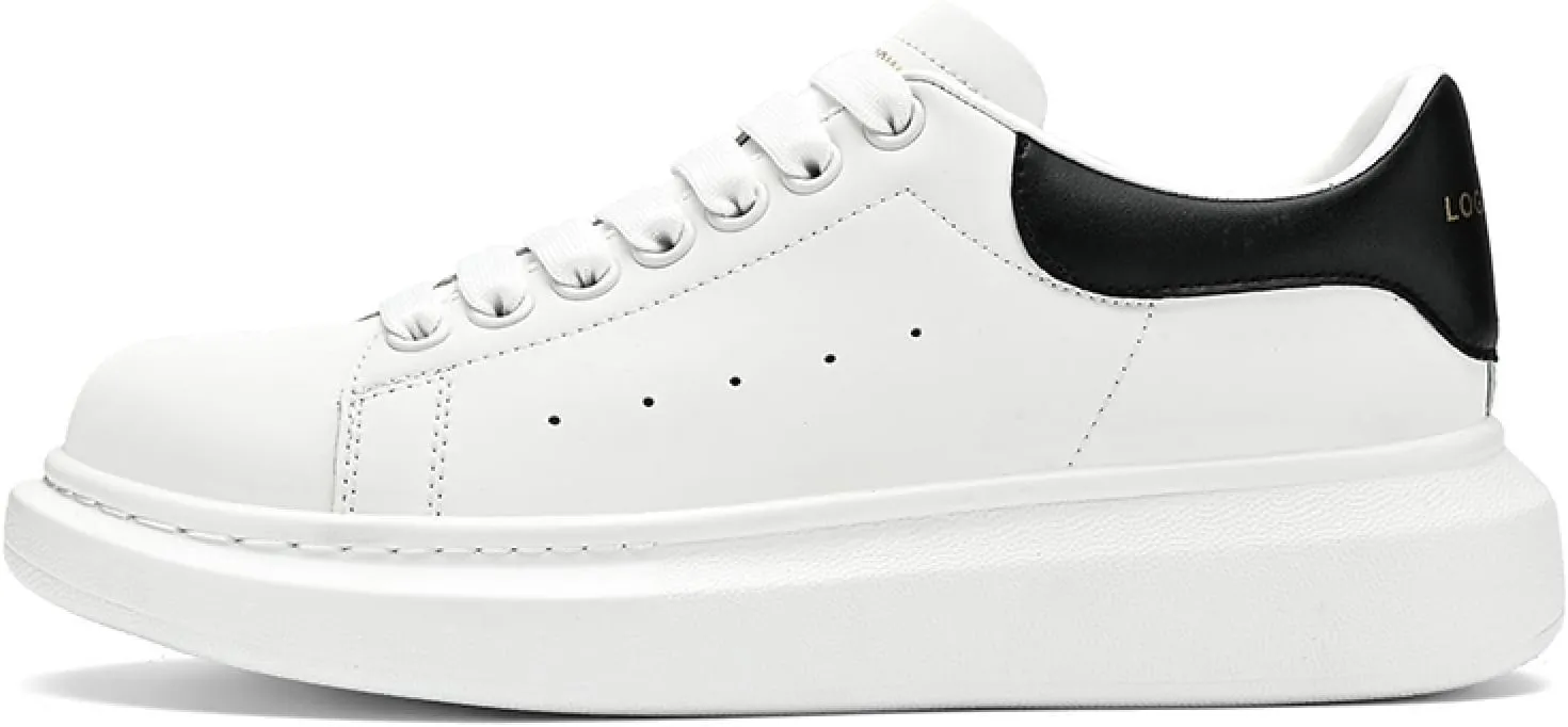 Small White Women's Athleisure Platform Shoes: Casual, Athletic Sneakers - White, Size 7.5 (US Women's 42)