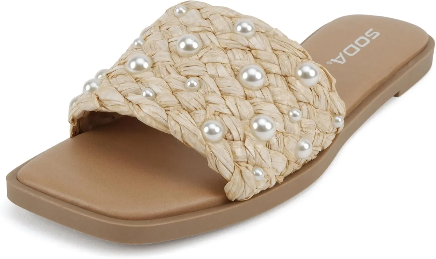 Soda “Engine” ~ Women Open Square Toe Single Strap Slide Sandal