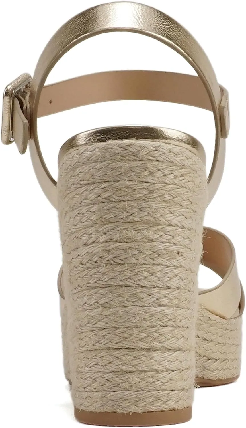 Soda “NOBLE” ~ Women Open Square Toe Crisscross Band Ankle Strap High Heel Espadrille Notch Wedge Sandal