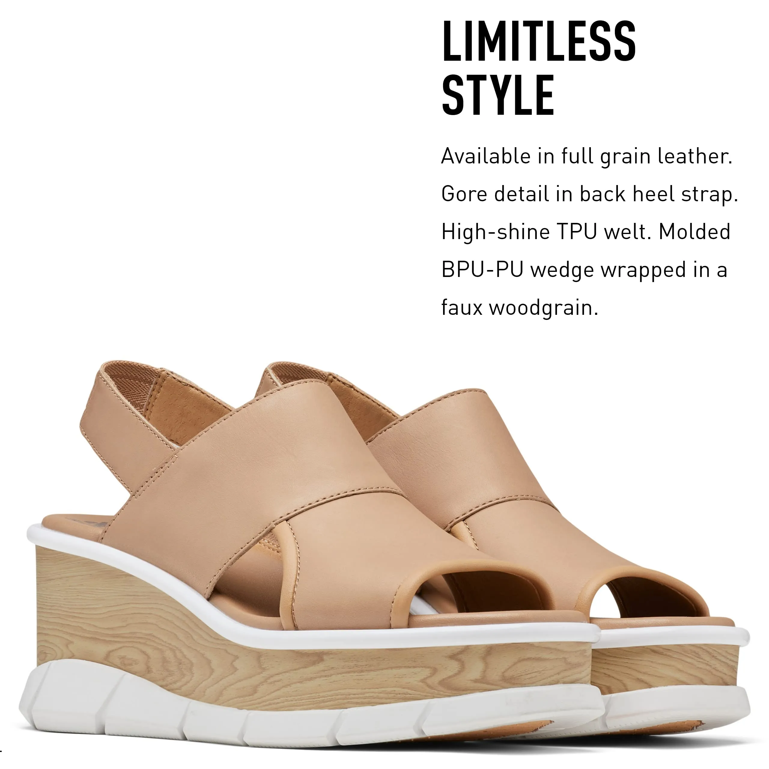 Sorel Women's Joanie III Slingback Sandals - Honest Beige, White - Size 9.5