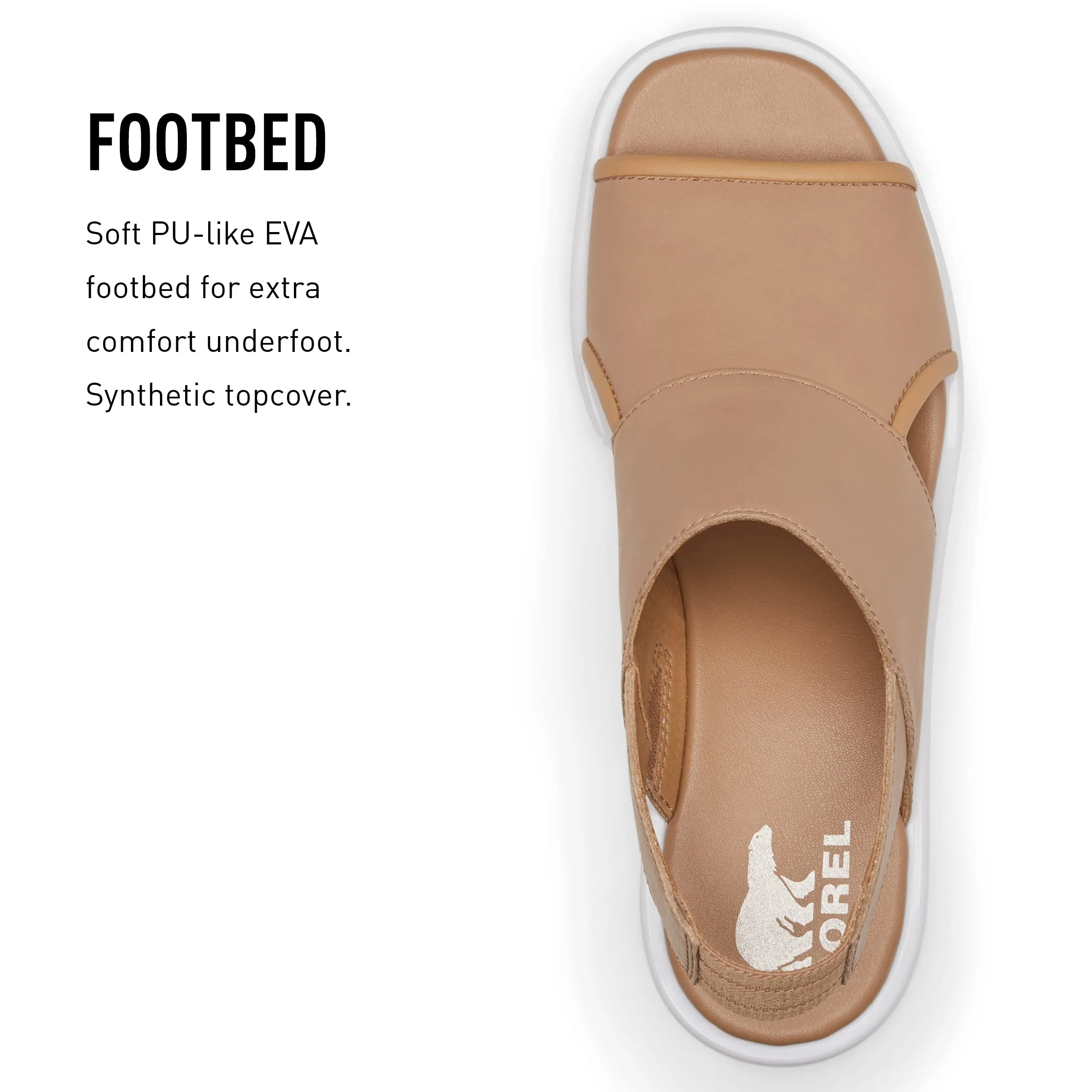 Sorel Women's Joanie III Slingback Sandals - Honest Beige, White - Size 9.5