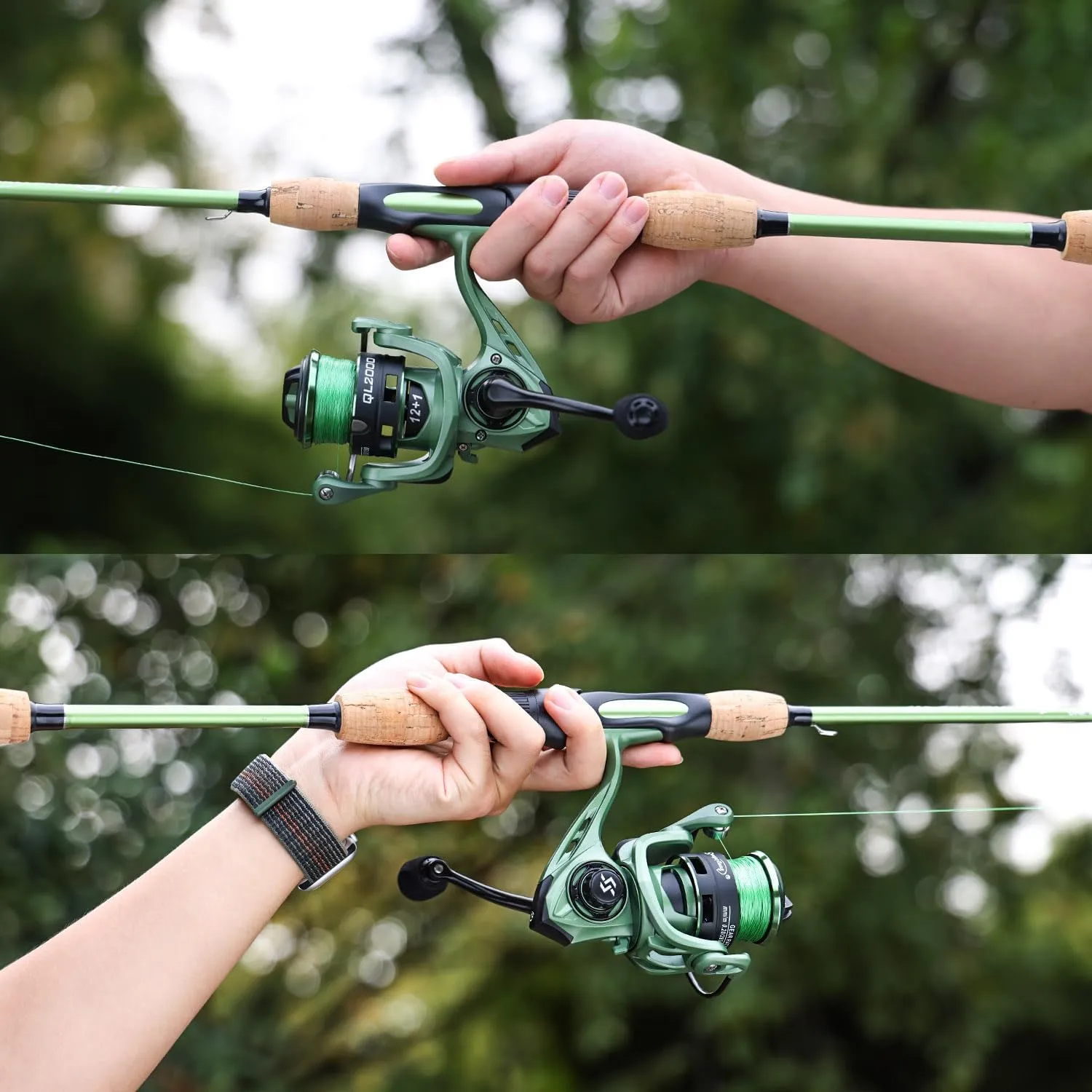 Sougayilang Fishing Rods,24 Ton Carbon Fiber Spinning Rod & Casting Rod Stainless Steel Guides,Lightweight Baitcasting Rod - Two Pieces