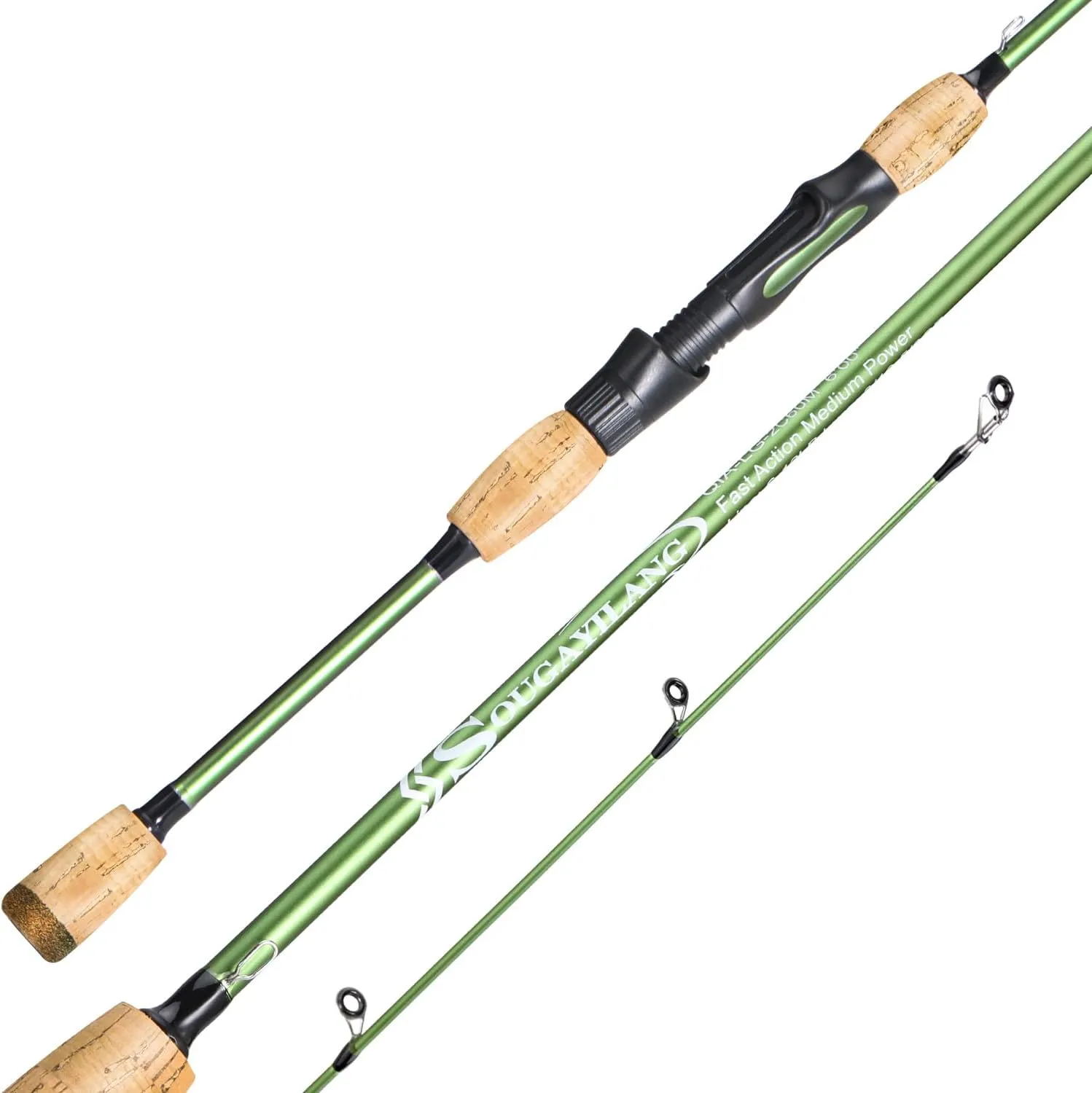Sougayilang Fishing Rods,24 Ton Carbon Fiber Spinning Rod & Casting Rod Stainless Steel Guides,Lightweight Baitcasting Rod - Two Pieces