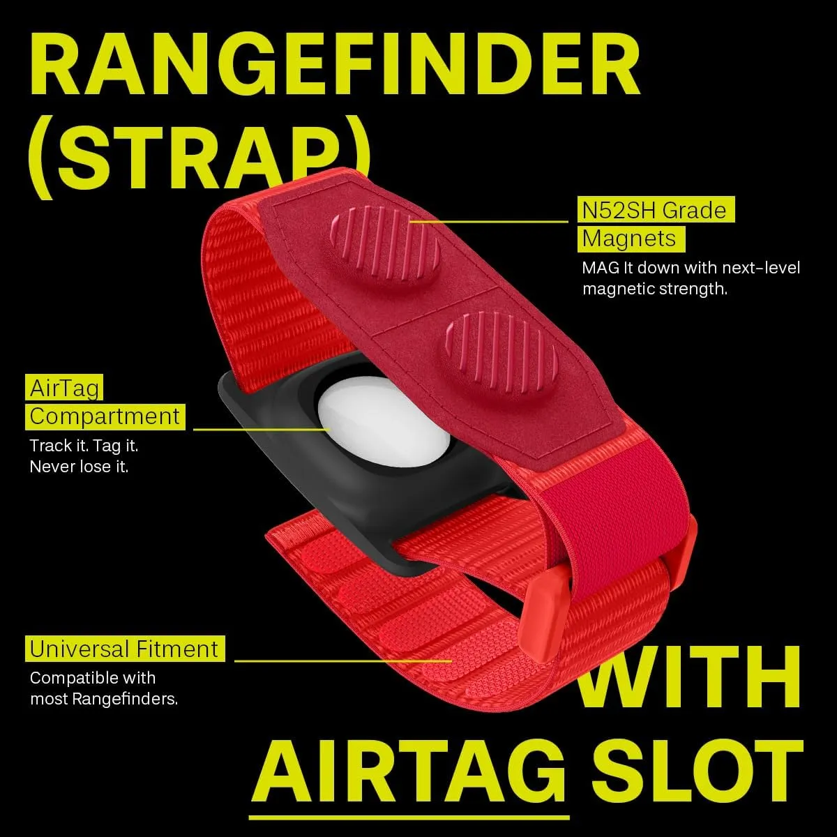 Spigen MAG-iT Magnetic Golf Rangefinder Strap with AirTag/TagMe Tracker and GPS for Golf Cart