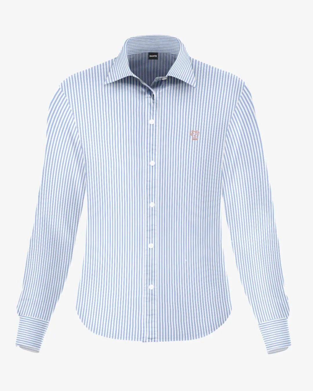 Stain-Resistant Oxford Shirt for Women in Yale Blue Stripes