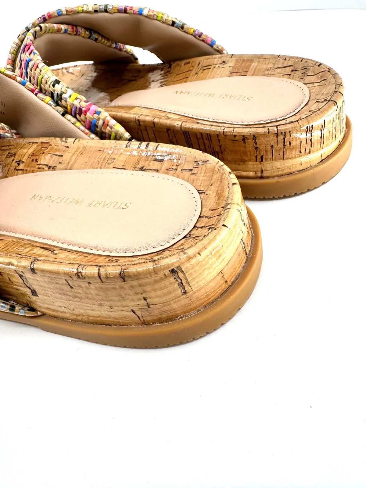STUART WEITZMAN ROZA SPORT RAFFIA SLIDES