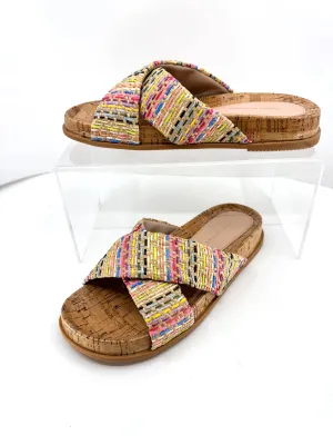 STUART WEITZMAN ROZA SPORT RAFFIA SLIDES