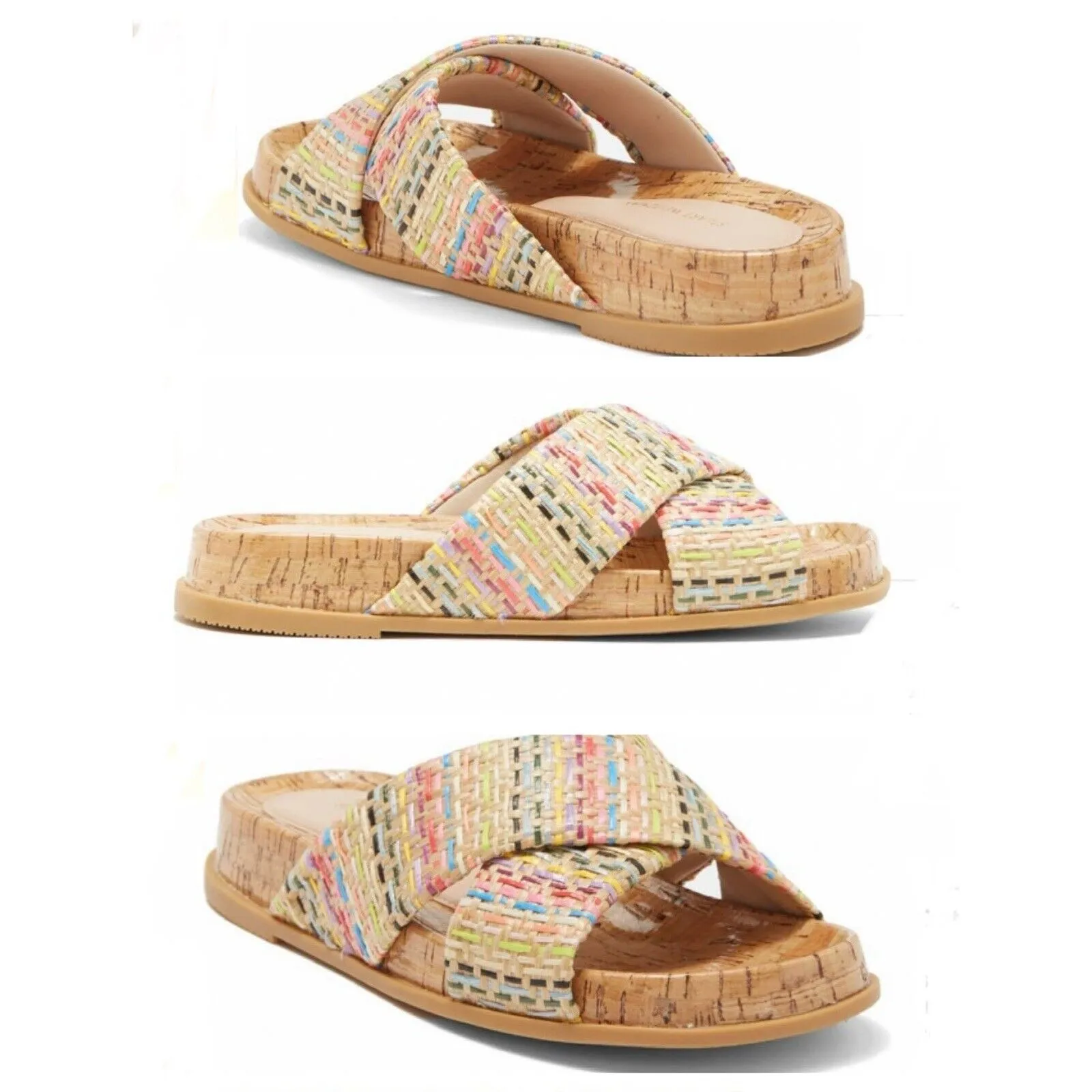 STUART WEITZMAN ROZA SPORT RAFFIA SLIDES