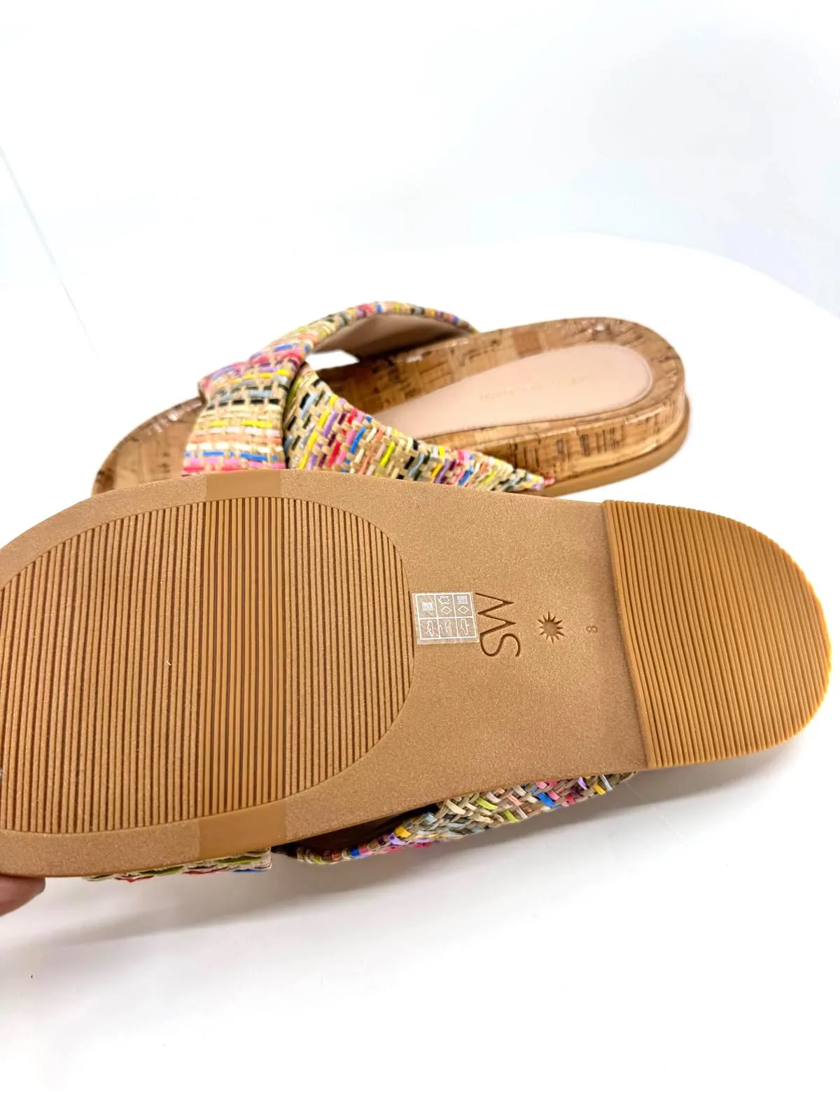 STUART WEITZMAN ROZA SPORT RAFFIA SLIDES