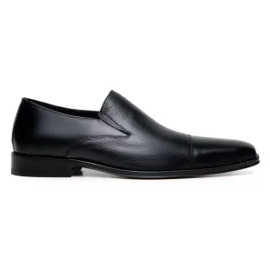 Studio Belvedere Andreo Men's Shoes Deer-Skin / Calf-Skin Leather Cap-Toe Slip-On Loafer  (SBV1012)