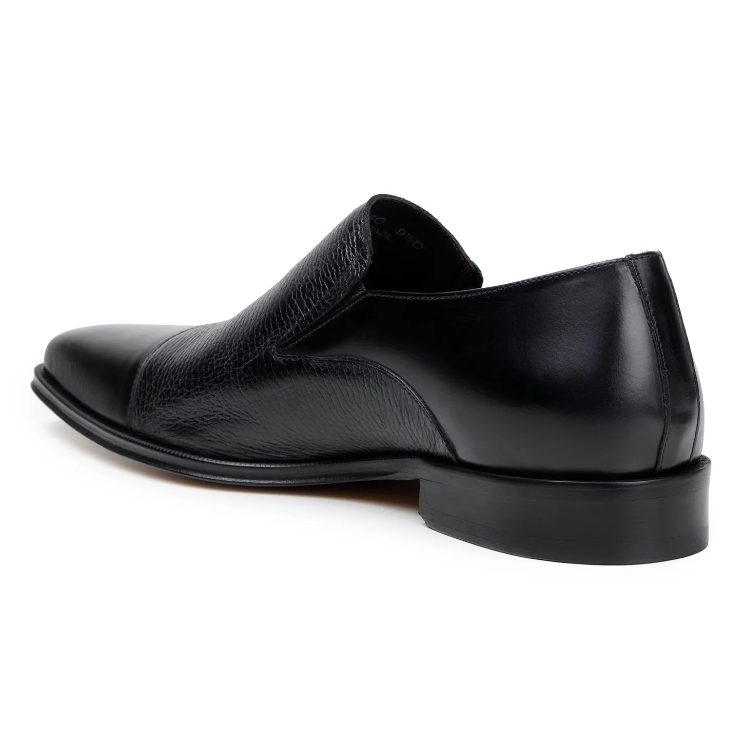 Studio Belvedere Andreo Men's Shoes Deer-Skin / Calf-Skin Leather Cap-Toe Slip-On Loafer  (SBV1012)