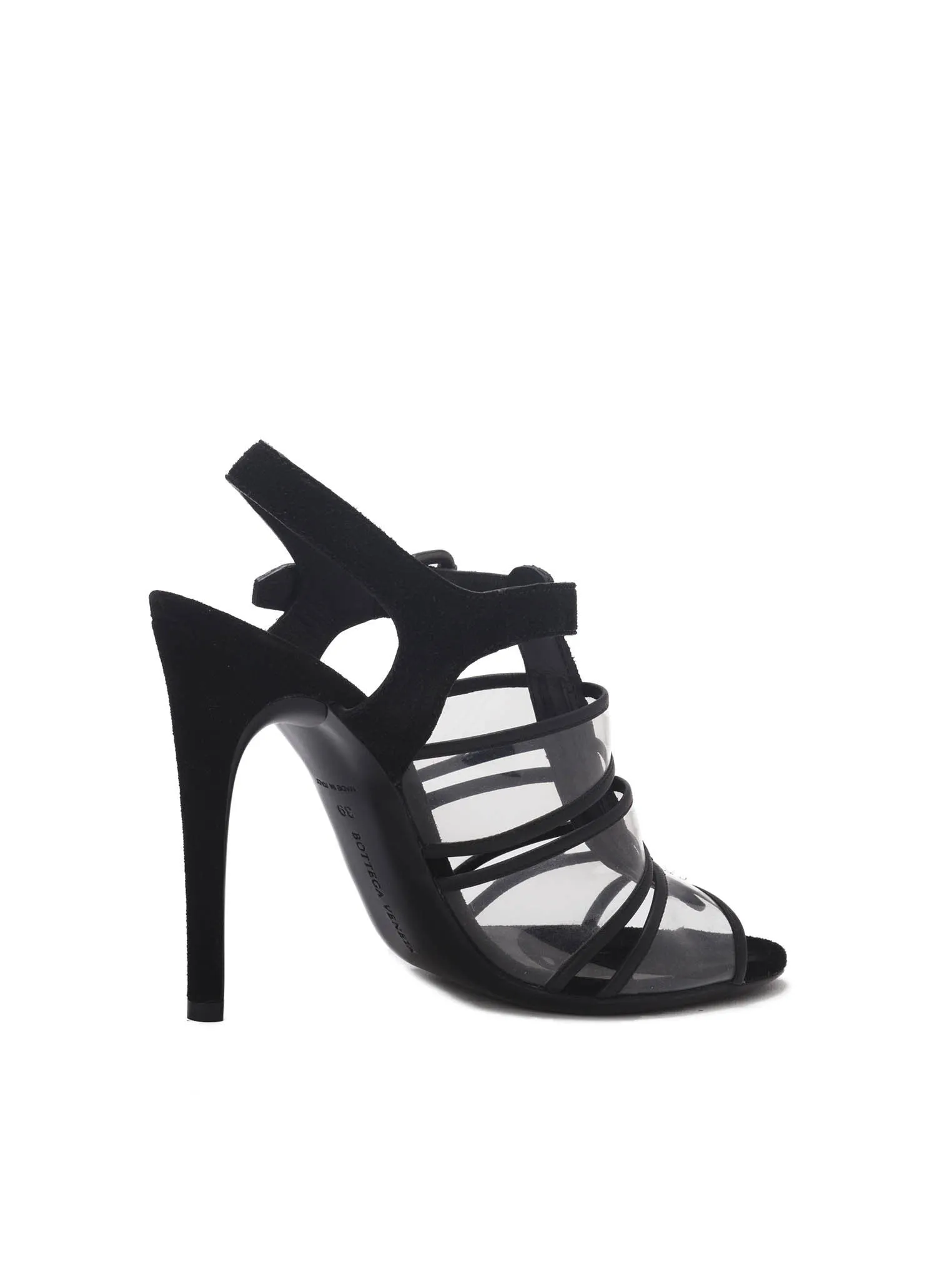 Suede and PVC T-Strap Sandal