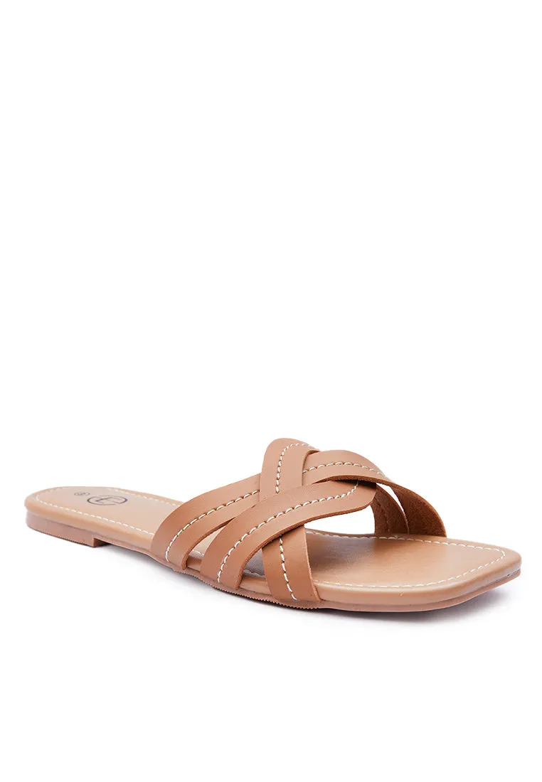 Tan Crisscross Sandals