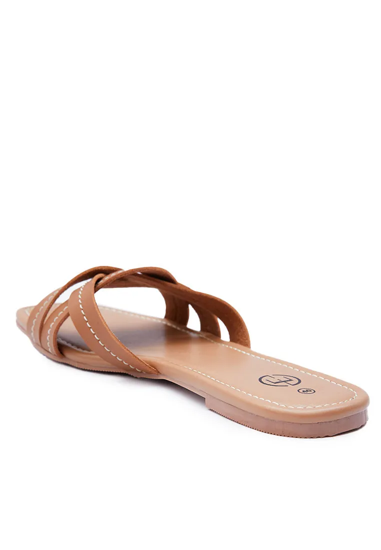 Tan Crisscross Sandals