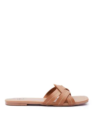 Tan Crisscross Sandals