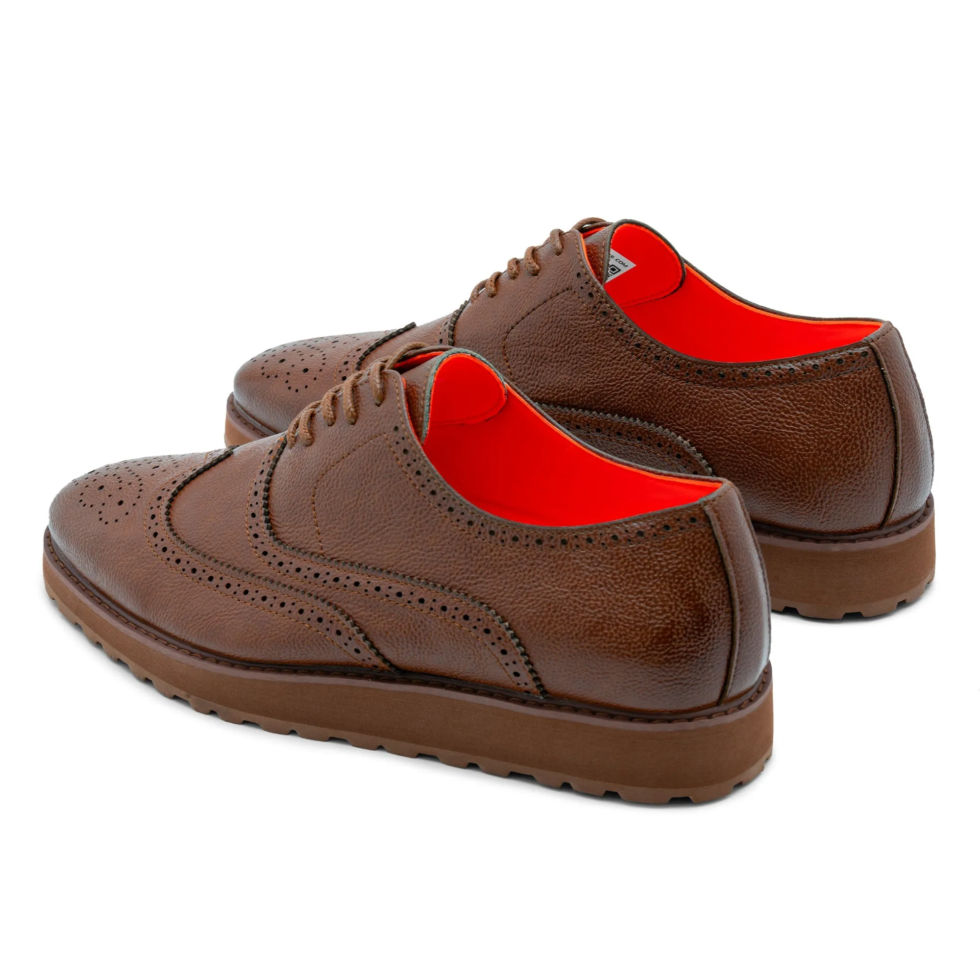 Tayon The Priority Leather Lace Up Wingtip Sneaker Cognac