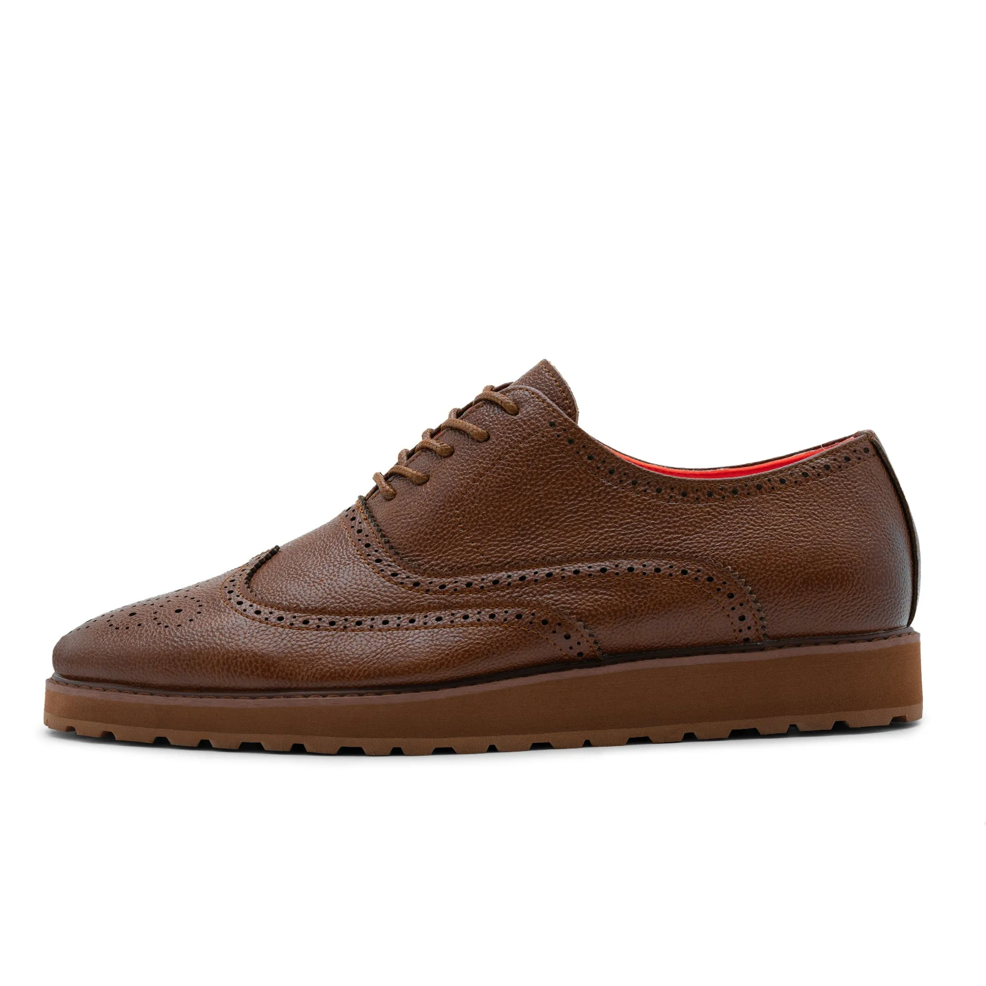 Tayon The Priority Leather Lace Up Wingtip Sneaker Cognac