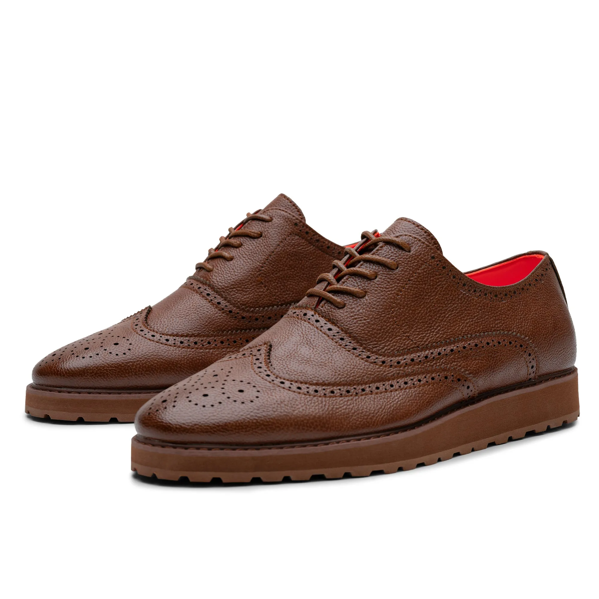 Tayon The Priority Leather Lace Up Wingtip Sneaker Cognac