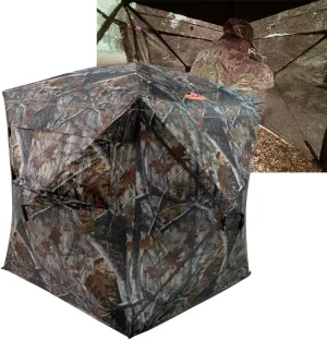 THUNDERBAY See Through Hunting Blind 270/360 Degree with Carrying Bag & Ground Stakes, 2-3 Person Pop Up Ground Blinds, Portable Durable Hunting Tent for Deer & Turkey Hunting