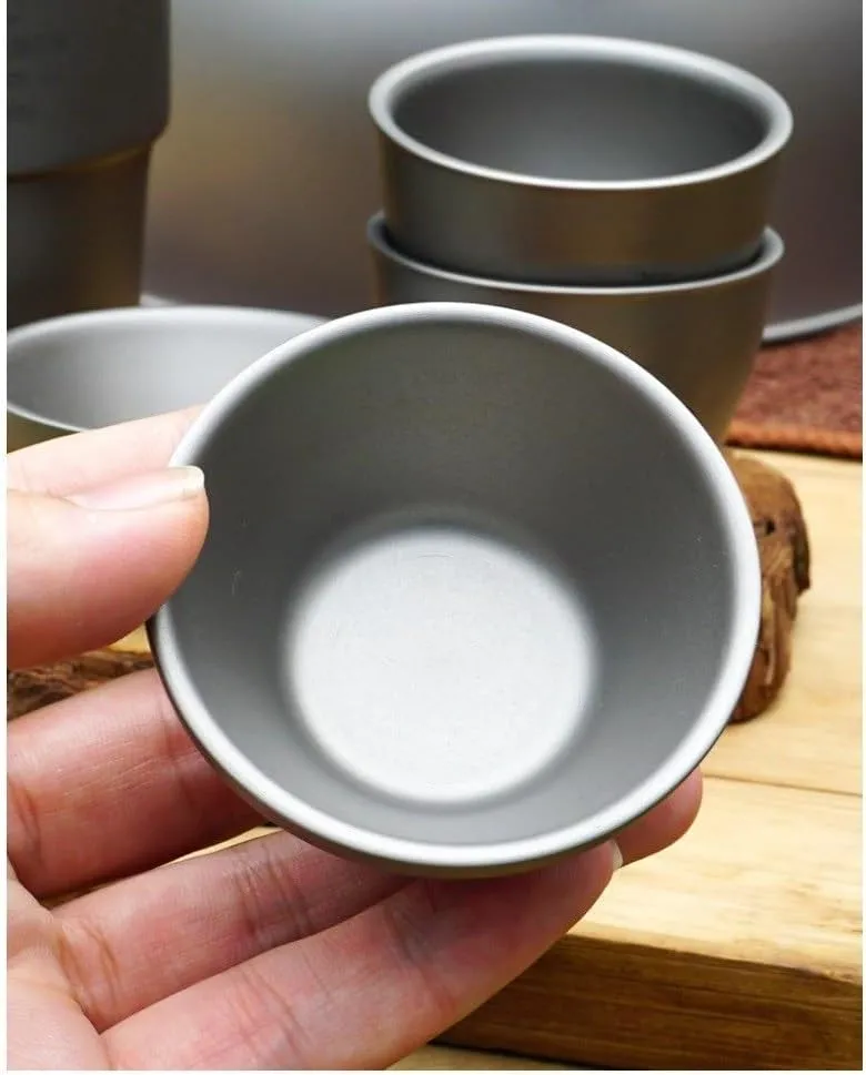 Titanium Alloy Tea Cup 30ML Outdoor Portable Small Wine Cup Home Kung Fu Tea Cup(1PC)