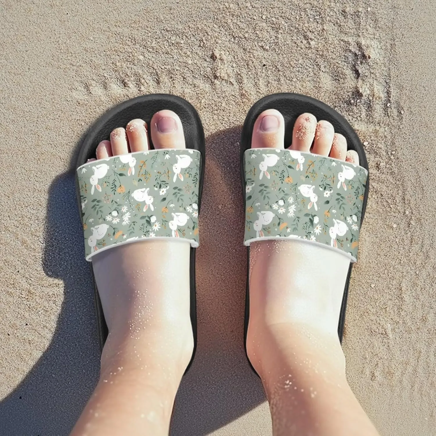 Toddler Slide Sandals Lightweight Slippers Slip Resistant Footwear Cushioned Thick Sole Beach Slides Pool Sandals
