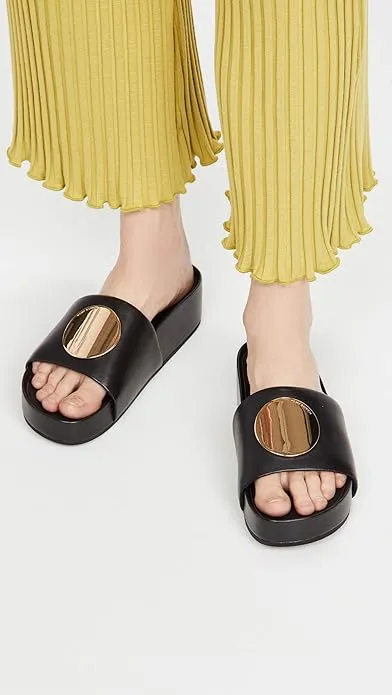 TORY BURCH PATOS LEATHER SLIDE SANDALS