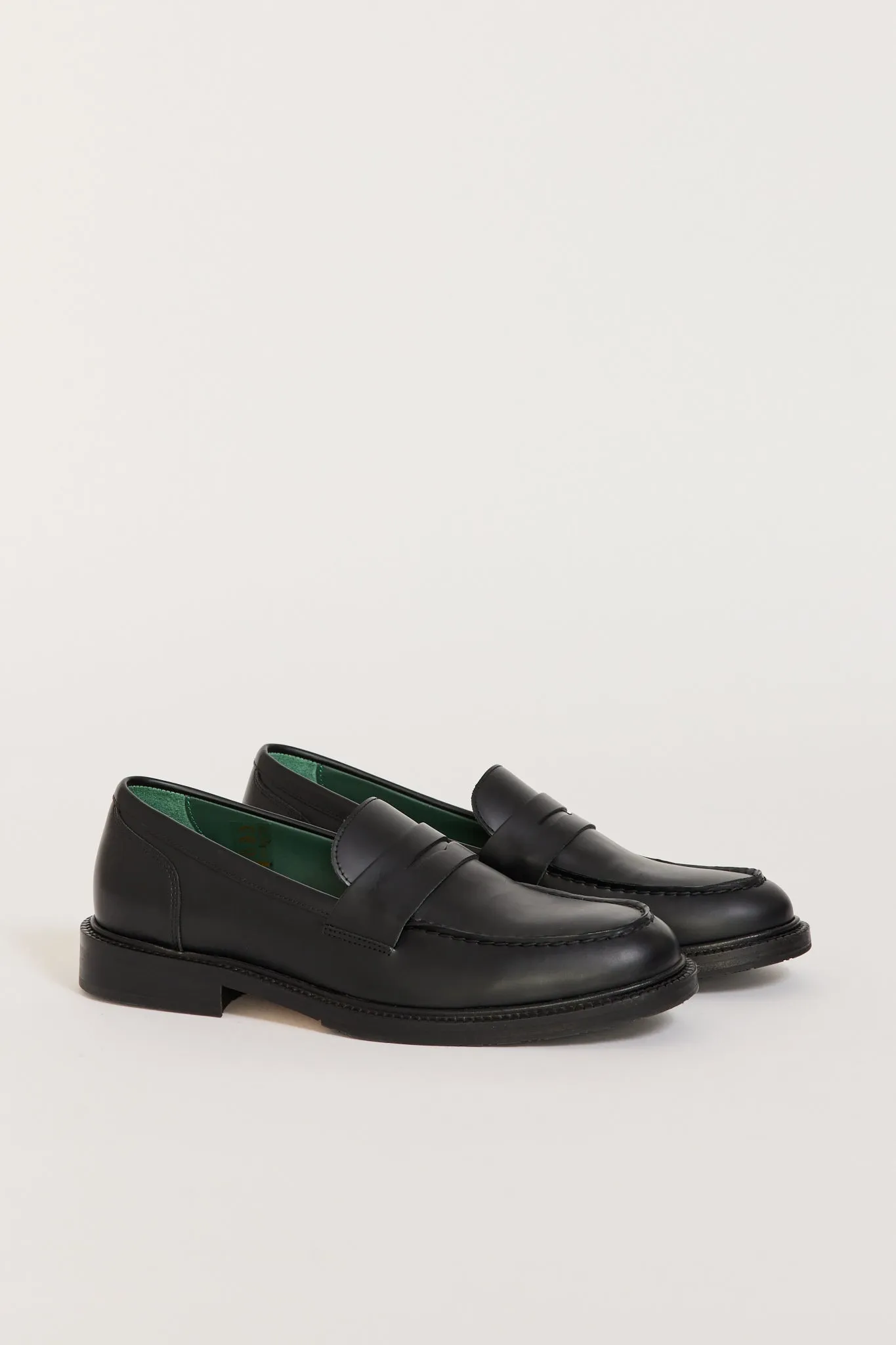 Townee Penny Loafer Black Polido Leather Womens