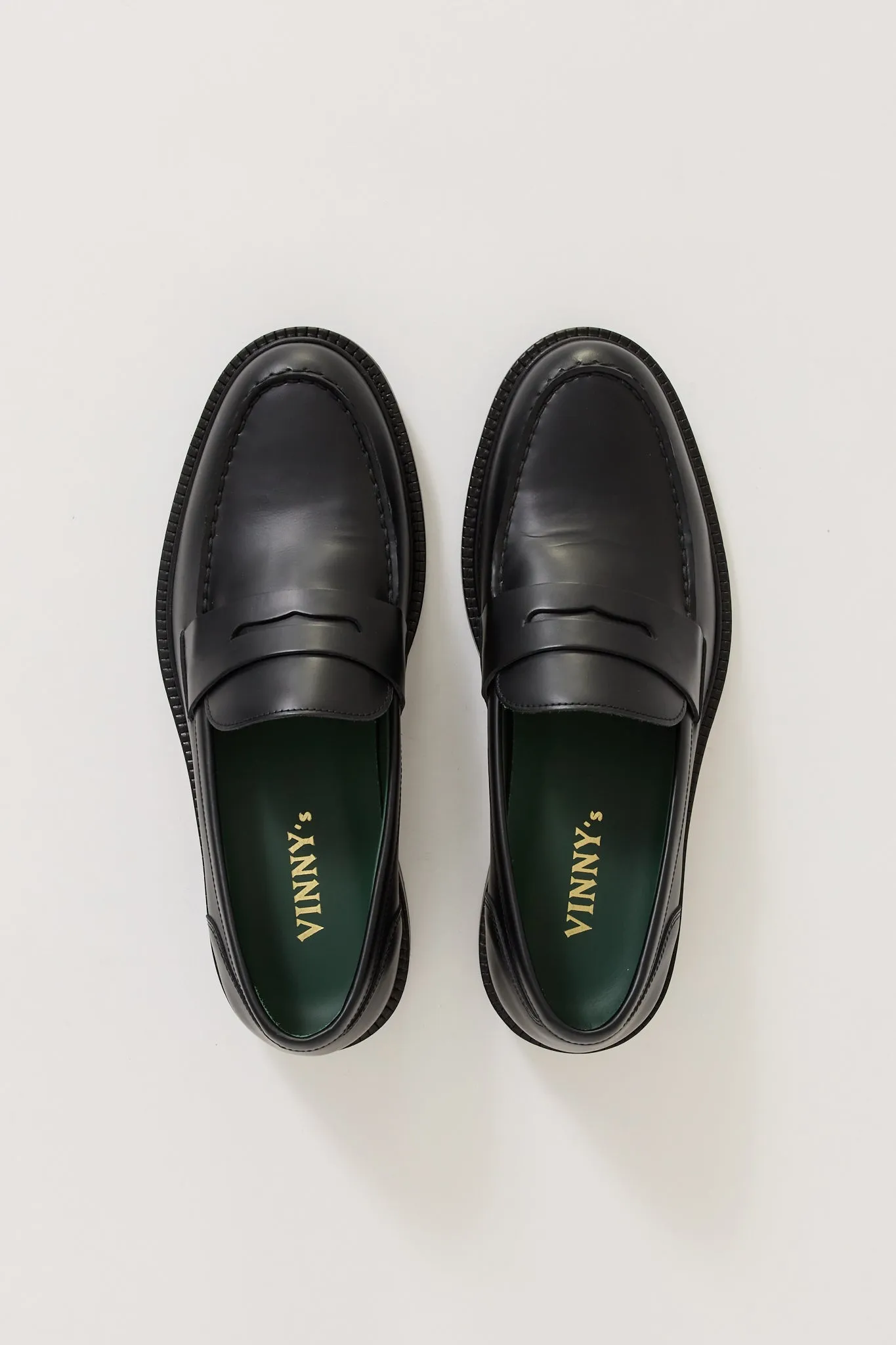 Townee Penny Loafer Black Polido Leather Womens