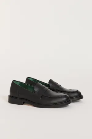 Townee Penny Loafer Black Polido Leather Womens