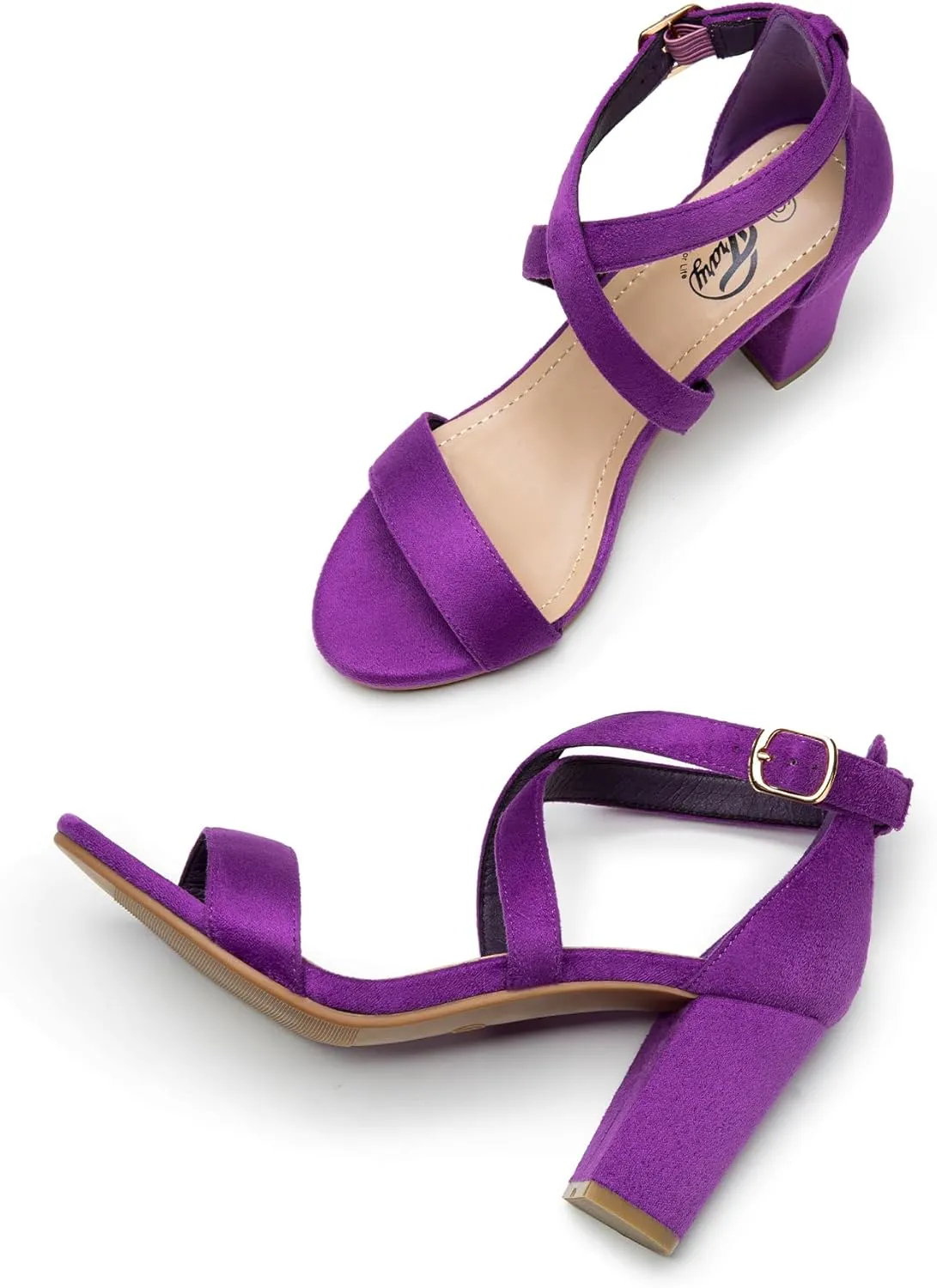 Trary Women's Sandal, White, Block Heel, Ankle Strap, Size 5-11.5, Formal Occasion Attendees